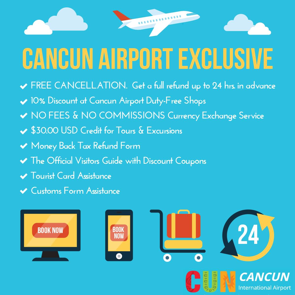 Terminos y condiciones - Transportacion en el aeropuerto de Cancun